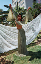 Load image into Gallery viewer, Hand pleated wrap maxi skirt 05