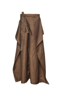 Maxi Pantalón de Lino Dorado [Wrapped Linen maxi-pants]